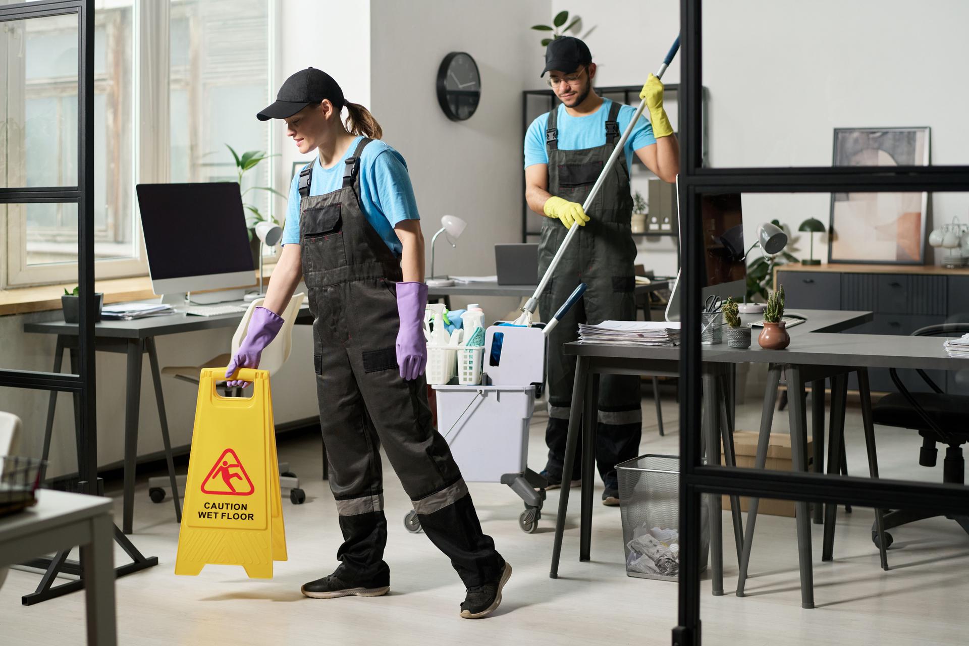 Cleaners Cleaning Office In Team